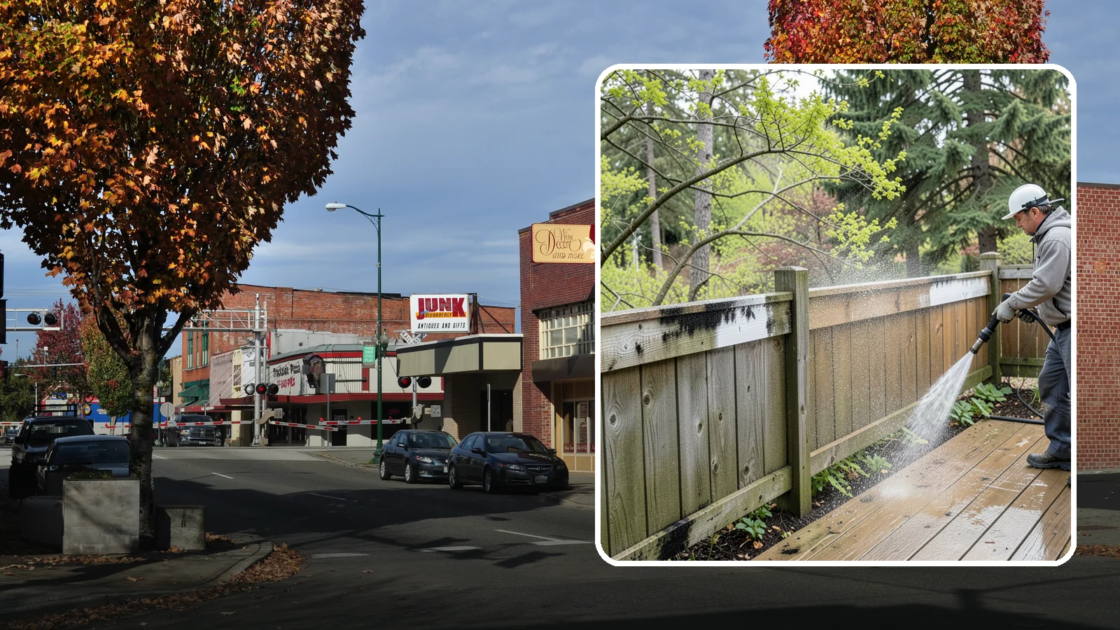 Fence Mildew Removal in Puyallup, Pierce County, WA - Targeted mildew treatment for the black-spotted, shaded fence sections our damp climate breeds year-round.