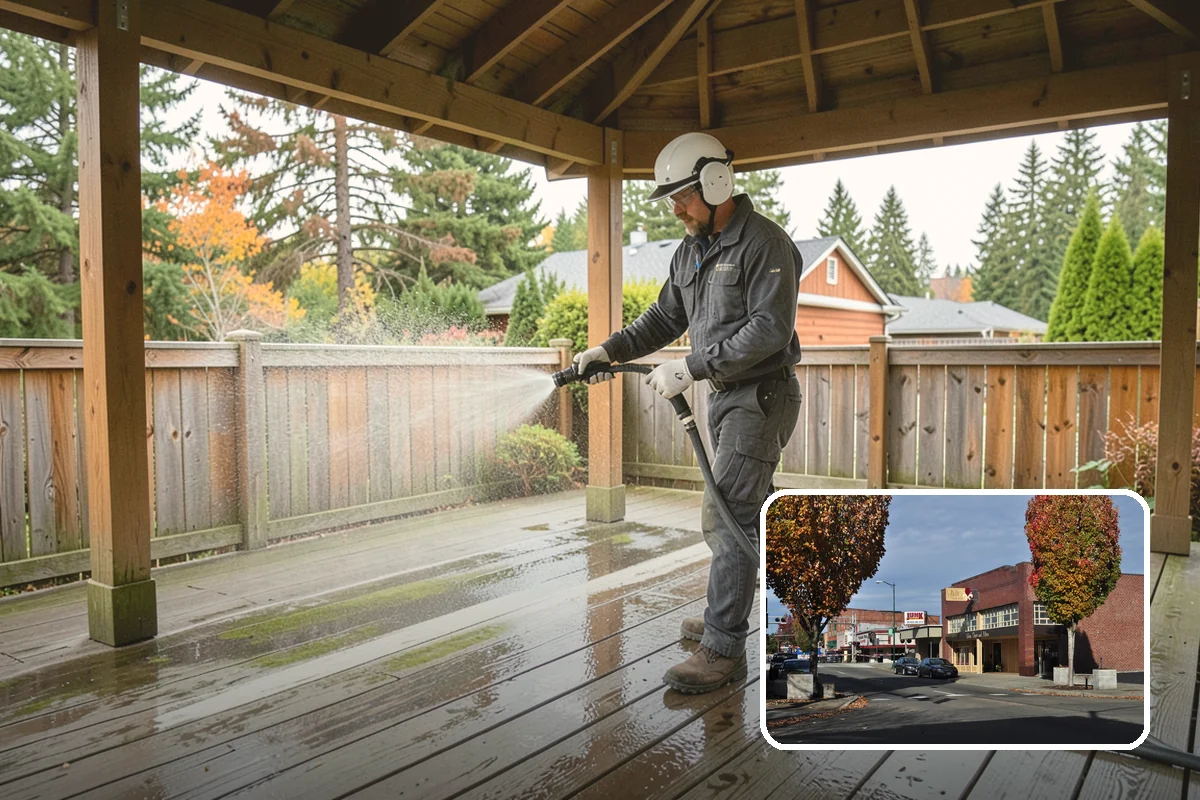 Fence Mildew Removal in Puyallup, Pierce County, WA - Kills mildew at the root instead of just rinsing the surface