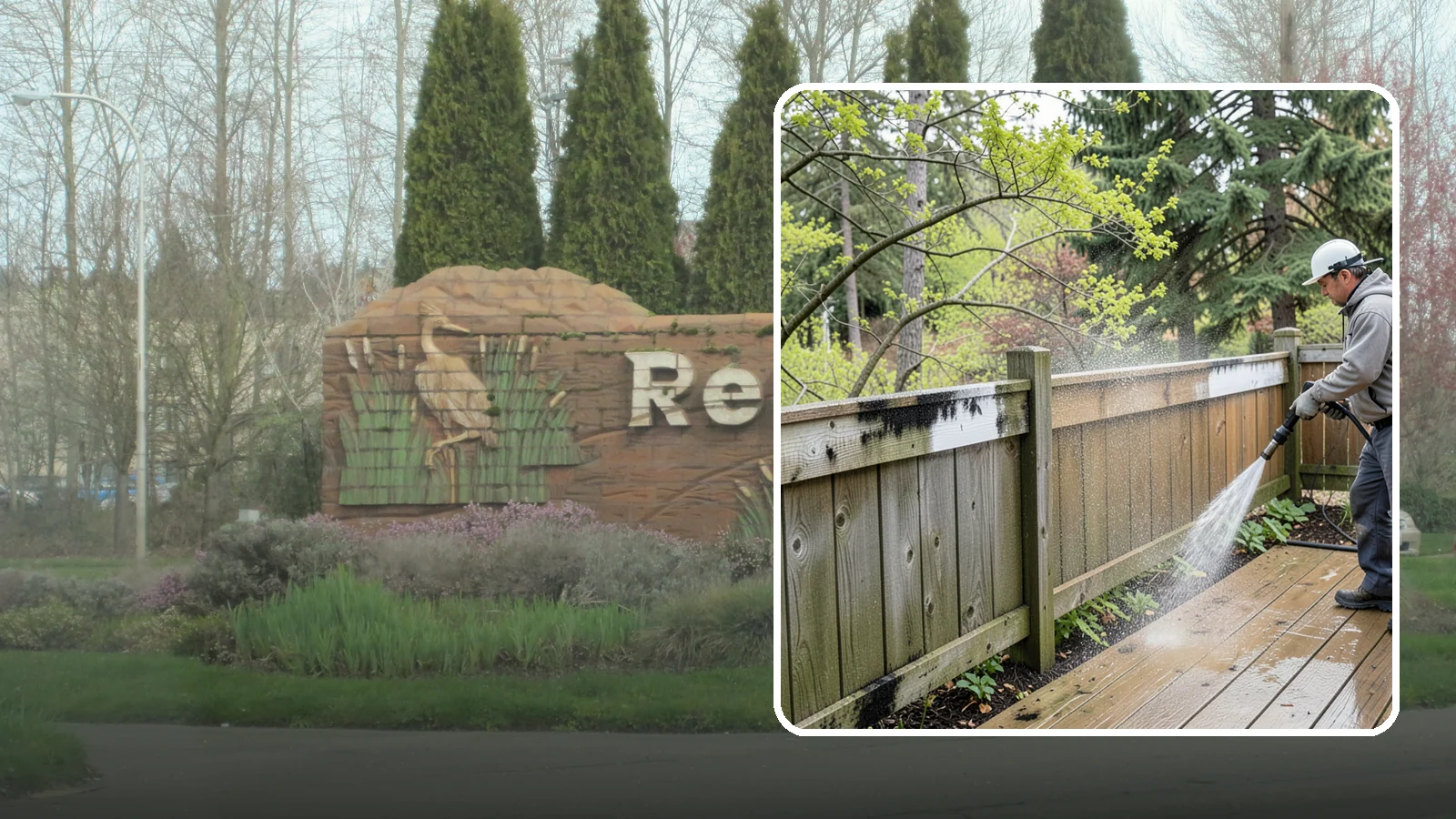 Fence Mildew Removal in Renton, King County, WA - Targeted mildew treatment for the black-spotted, shaded fence sections our damp climate breeds year-round.