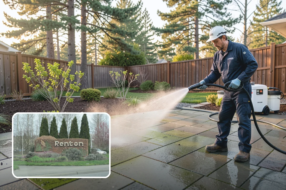 Fence Mildew Removal in Renton, King County, WA - Kills mildew at the root instead of just rinsing the surface