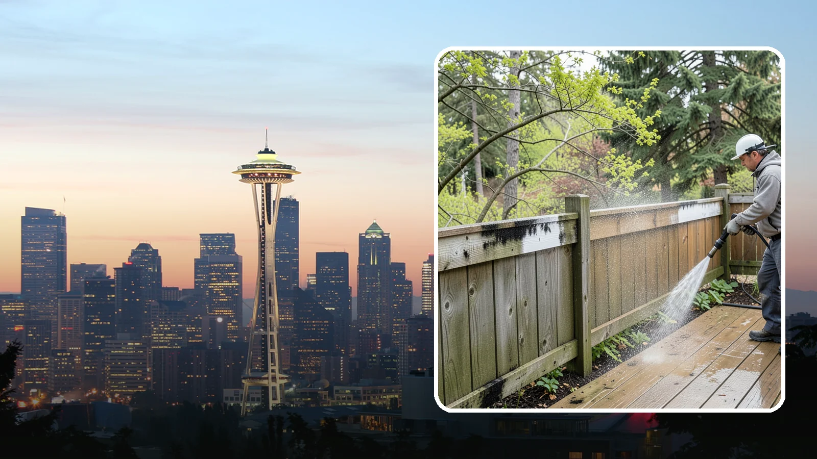 Fence Mildew Removal in Seattle, King County, WA - Targeted mildew treatment for the black-spotted, shaded fence sections our damp climate breeds year-round.