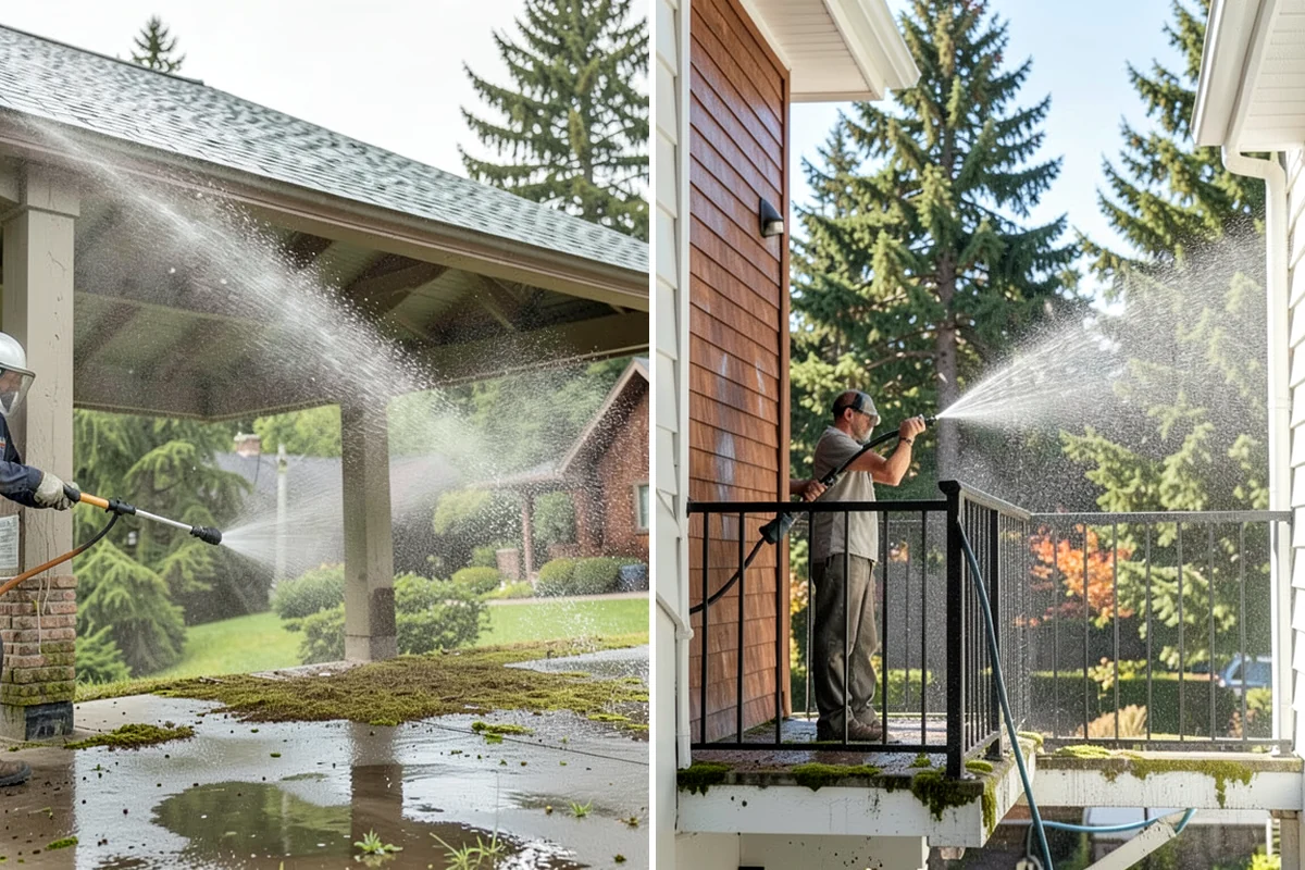 Fence Mildew Removal in Seattle, King County, WA - Identify the mildew-heavy shaded and low sections