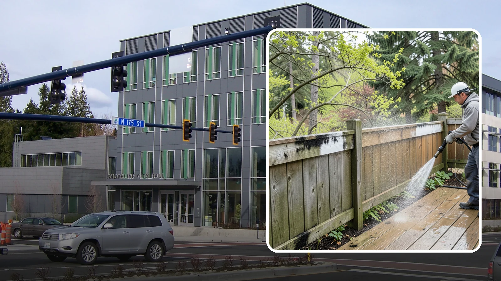 Fence Mildew Removal in Shoreline, King County, WA - Targeted mildew treatment for the black-spotted, shaded fence sections our damp climate breeds year-round.