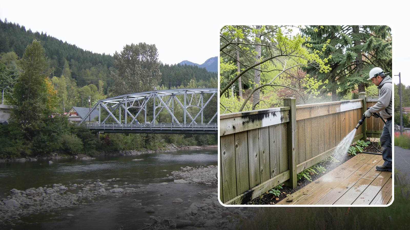 Fence Mildew Removal in Skykomish, King County, WA - Targeted mildew treatment for the black-spotted, shaded fence sections our damp climate breeds year-round.
