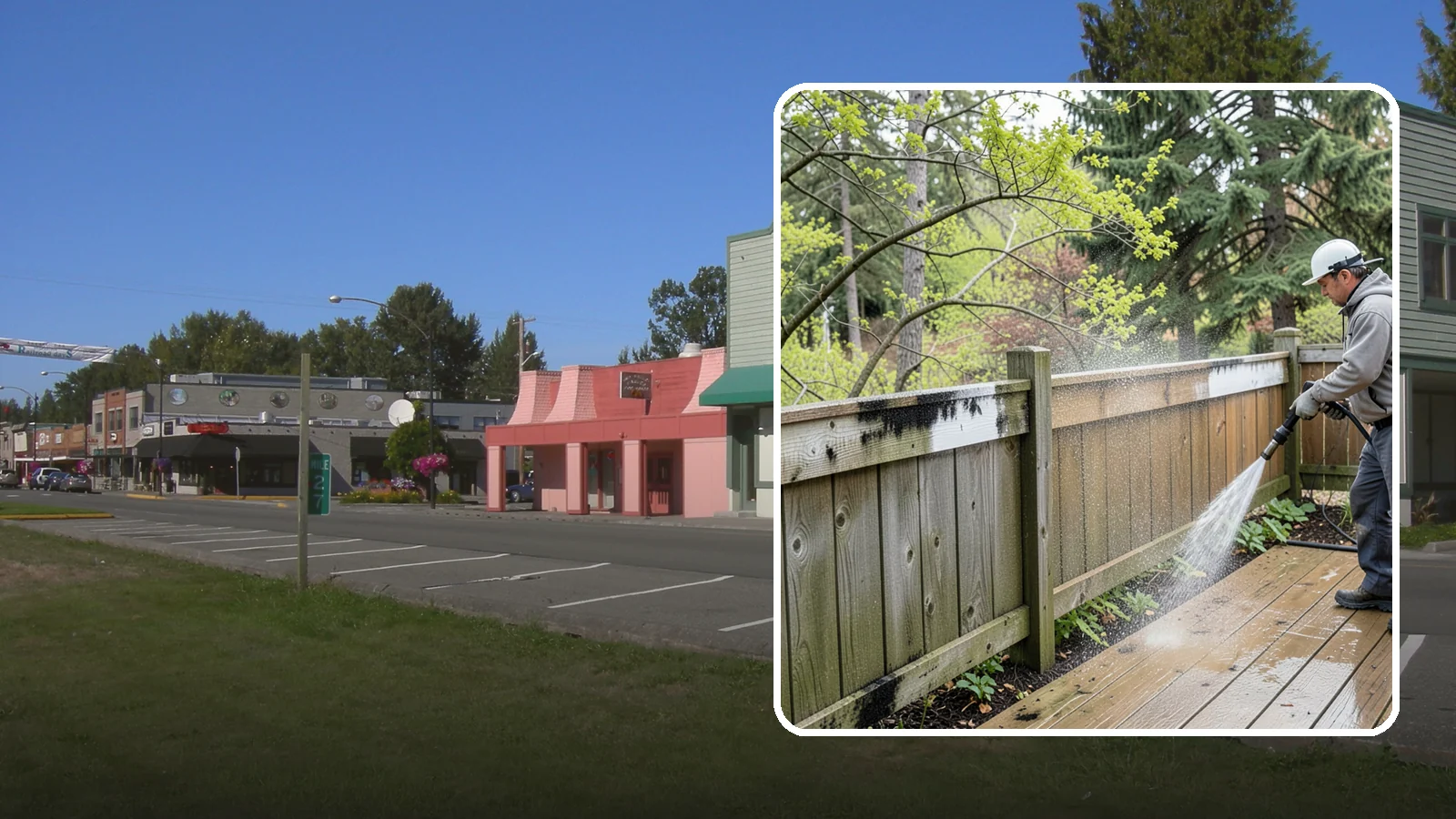 Fence Mildew Removal in Snoqualmie, King County, WA - Targeted mildew treatment for the black-spotted, shaded fence sections our damp climate breeds year-round.