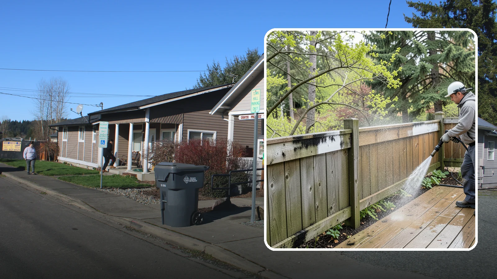 Fence Mildew Removal in South Prairie, Pierce County, WA - Targeted mildew treatment for the black-spotted, shaded fence sections our damp climate breeds year-round.