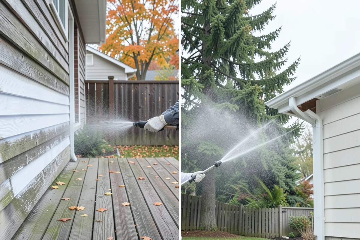 Fence Mildew Removal in South Prairie, Pierce County, WA - Identify the mildew-heavy shaded and low sections