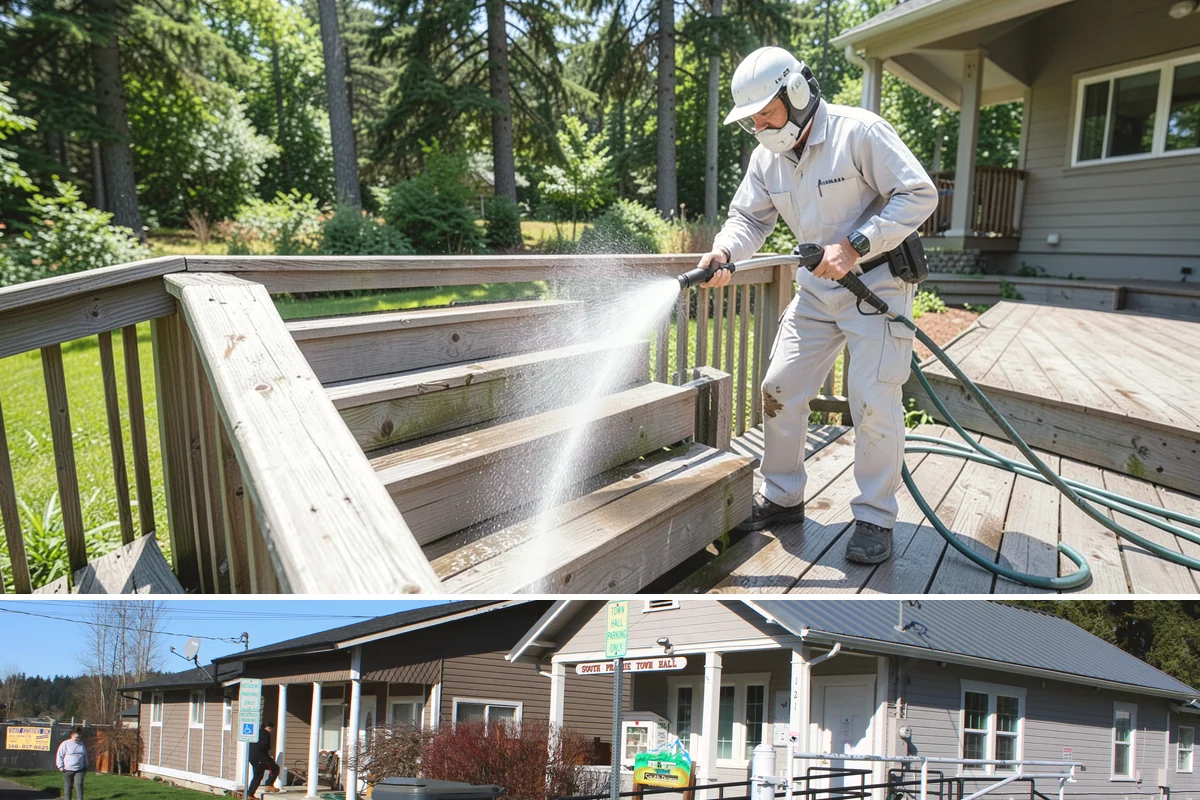 Fence Mildew Removal in South Prairie, Pierce County, WA - Treat mildew in the warmer, drier months when growth slows and the treatment can work before new rain arrives.