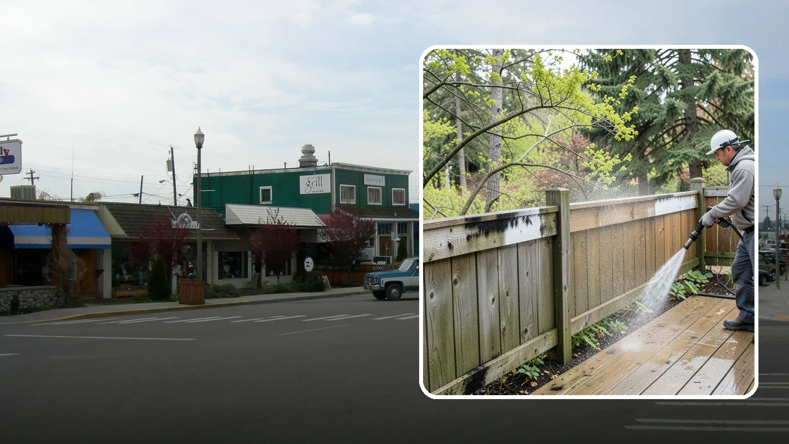 Fence Mildew Removal in Stanwood, Snohomish County, WA - Targeted mildew treatment for the black-spotted, shaded fence sections our damp climate breeds year-round.