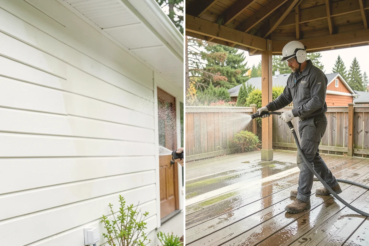 Fence Mildew Removal in Stanwood, Snohomish County, WA - Identify the mildew-heavy shaded and low sections