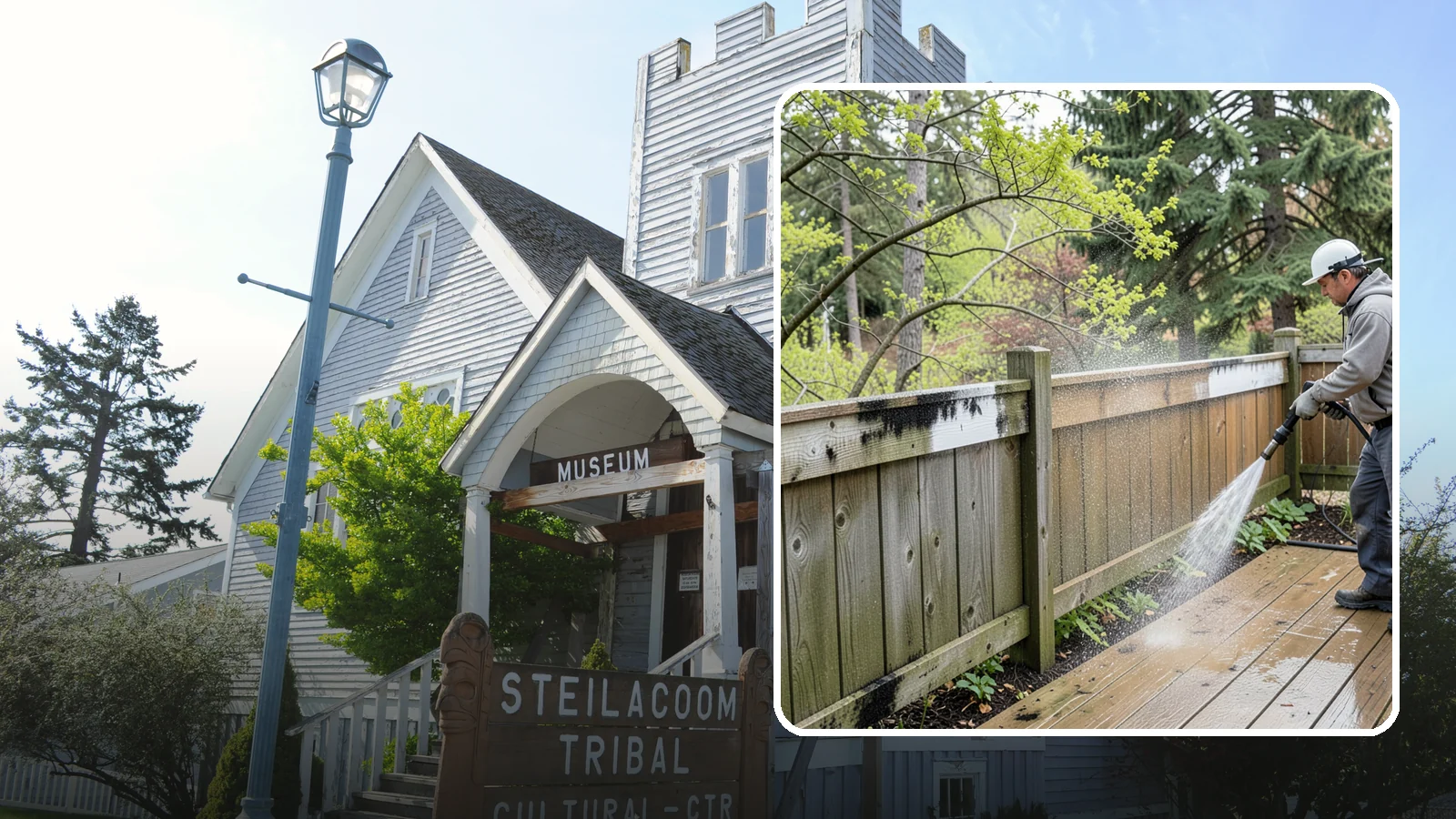 Fence Mildew Removal in Steilacoom, Pierce County, WA - Targeted mildew treatment for the black-spotted, shaded fence sections our damp climate breeds year-round.