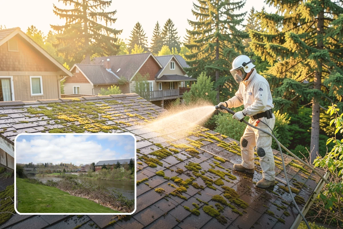 Fence Mildew Removal in Tukwila, King County, WA - Kills mildew at the root instead of just rinsing the surface