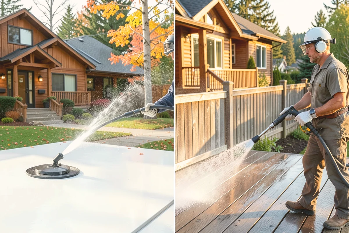 Fence Sealing in Algona, King County, WA - Wash the fence and remove mildew, algae, and loose fibers