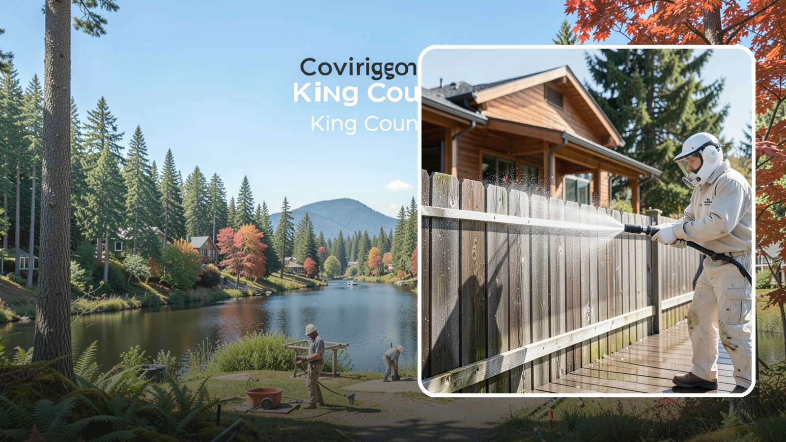 Fence Sealing in Covington, King County, WA - Clear water-repellent sealing for wood fences that fends off the rot, graying, and moss our damp climate encourages.