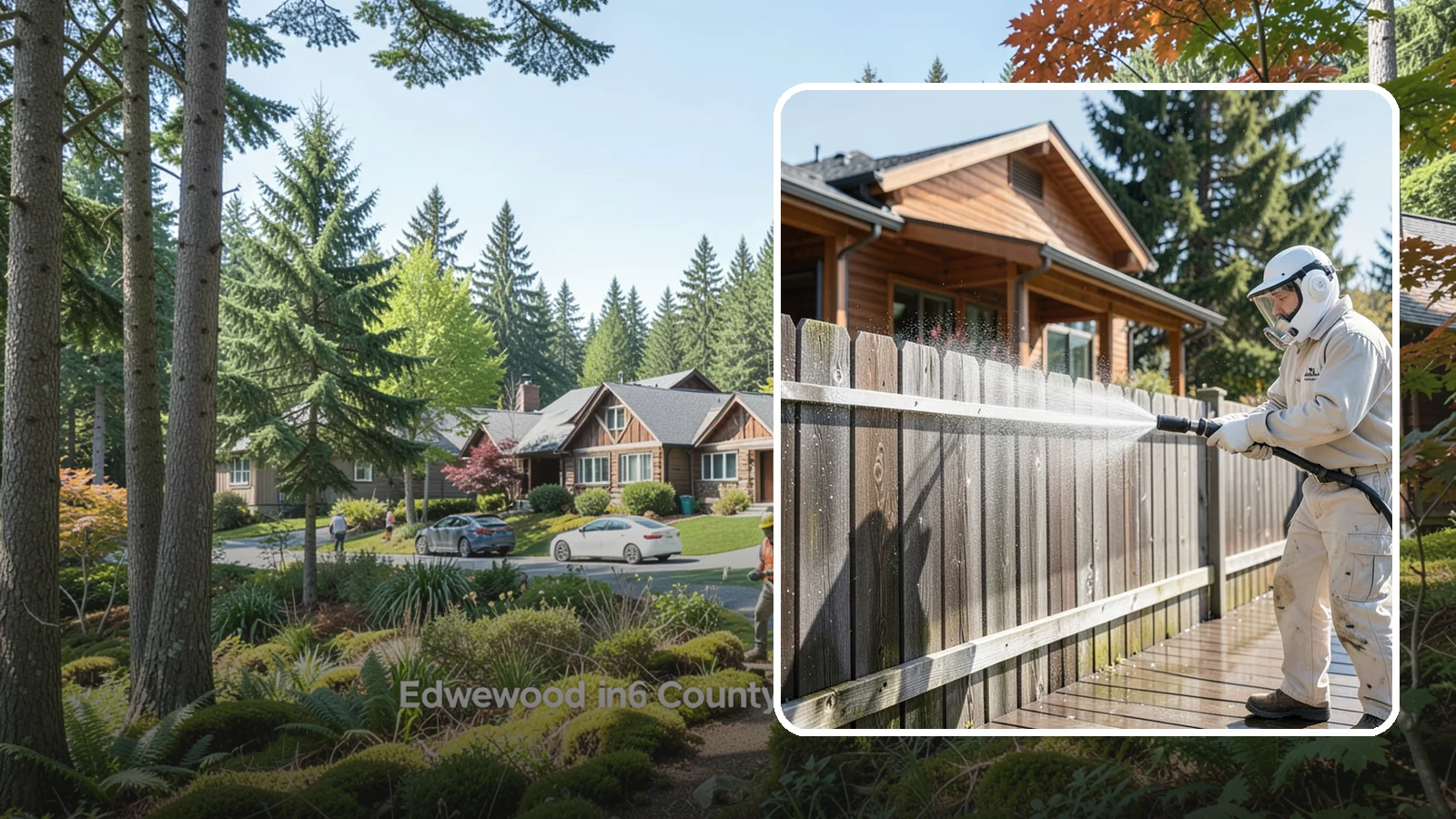 Fence Sealing in Edgewood, Pierce County, WA - Clear water-repellent sealing for wood fences that fends off the rot, graying, and moss our damp climate encourages.