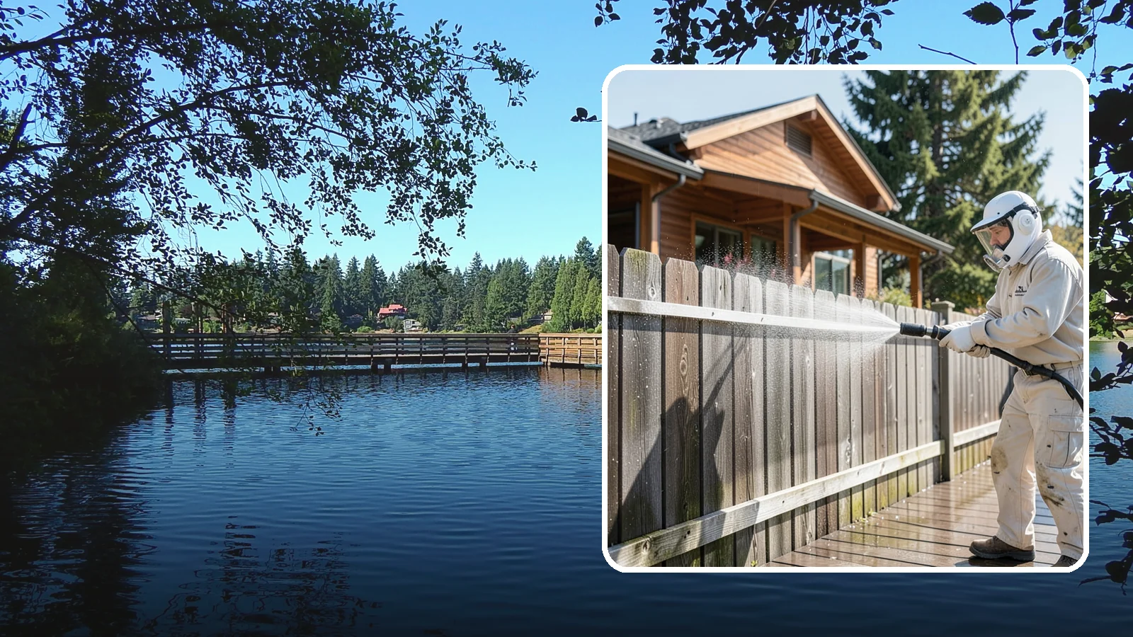 Fence Sealing in Federal Way, King County, WA - Clear water-repellent sealing for wood fences that fends off the rot, graying, and moss our damp climate encourages.