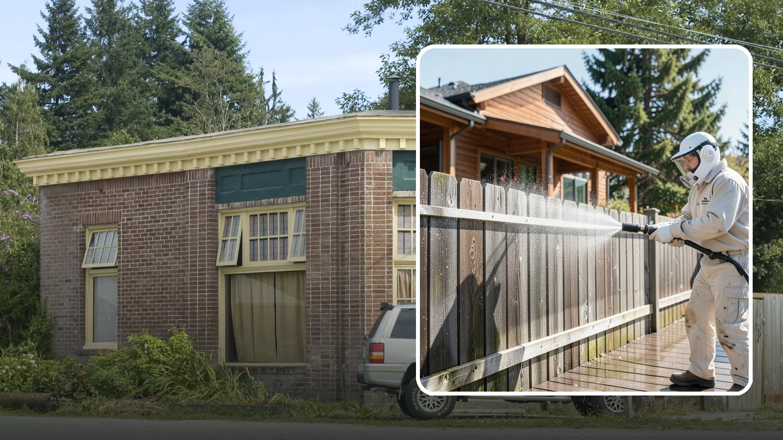 Fence Sealing in Hamilton, Skagit County, WA - Clear water-repellent sealing for wood fences that fends off the rot, graying, and moss our damp climate encourages.