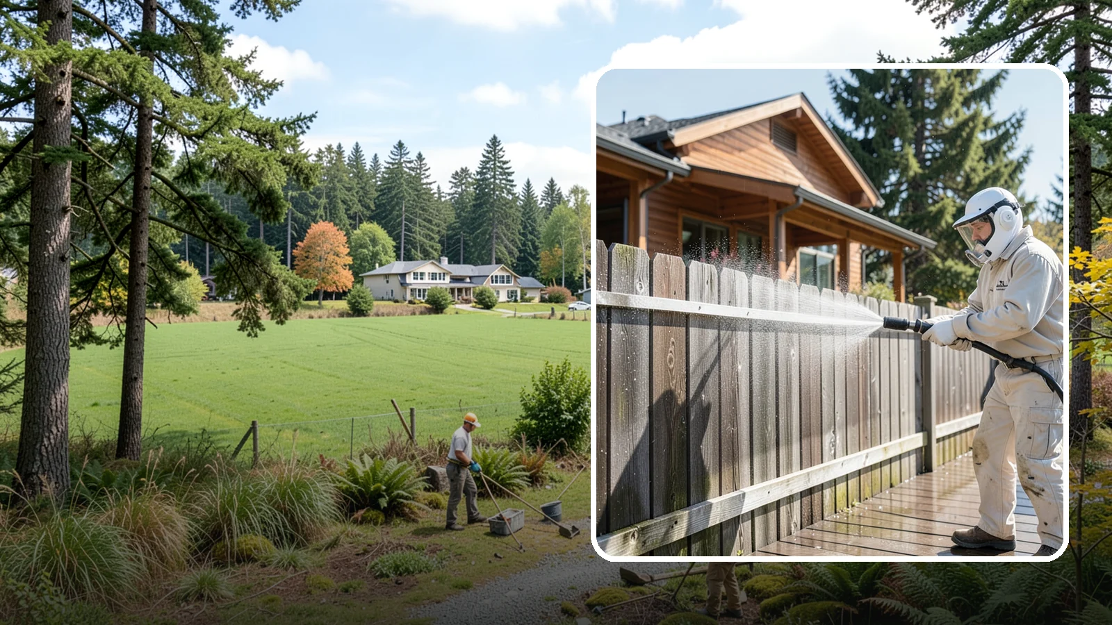 Fence Sealing in Lyman, Skagit County, WA - Clear water-repellent sealing for wood fences that fends off the rot, graying, and moss our damp climate encourages.