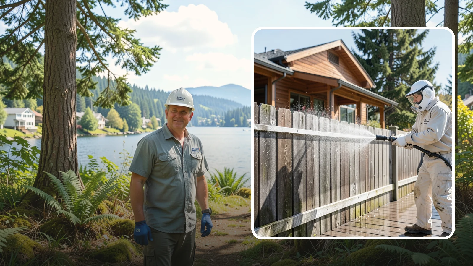 Fence Sealing in Milton, King County, WA - Clear water-repellent sealing for wood fences that fends off the rot, graying, and moss our damp climate encourages.