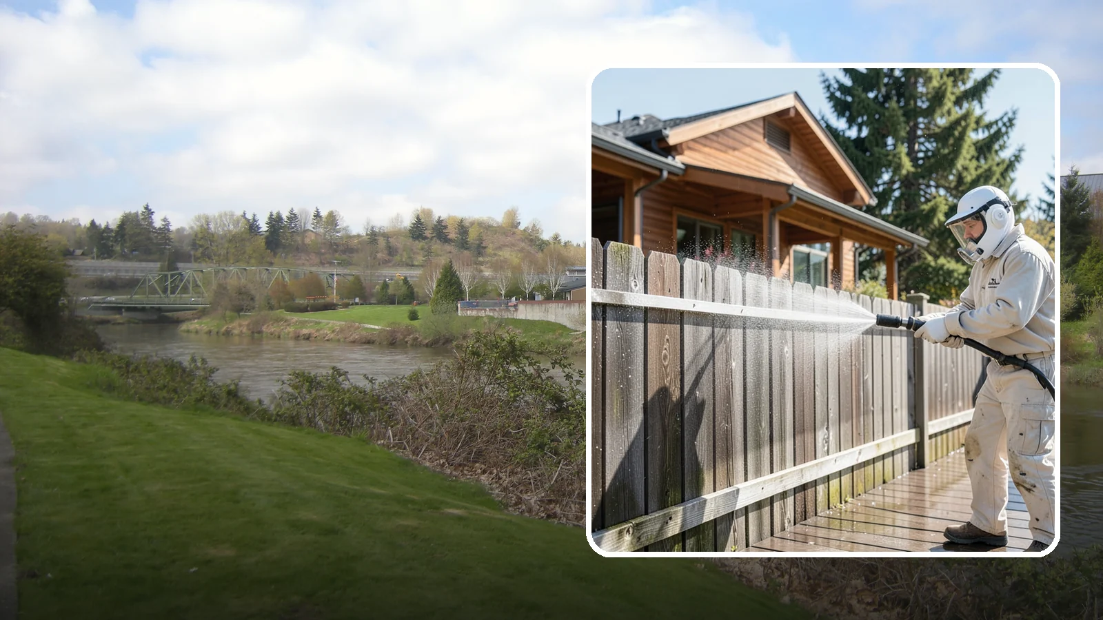 Fence Sealing in Tukwila, King County, WA - Clear water-repellent sealing for wood fences that fends off the rot, graying, and moss our damp climate encourages.