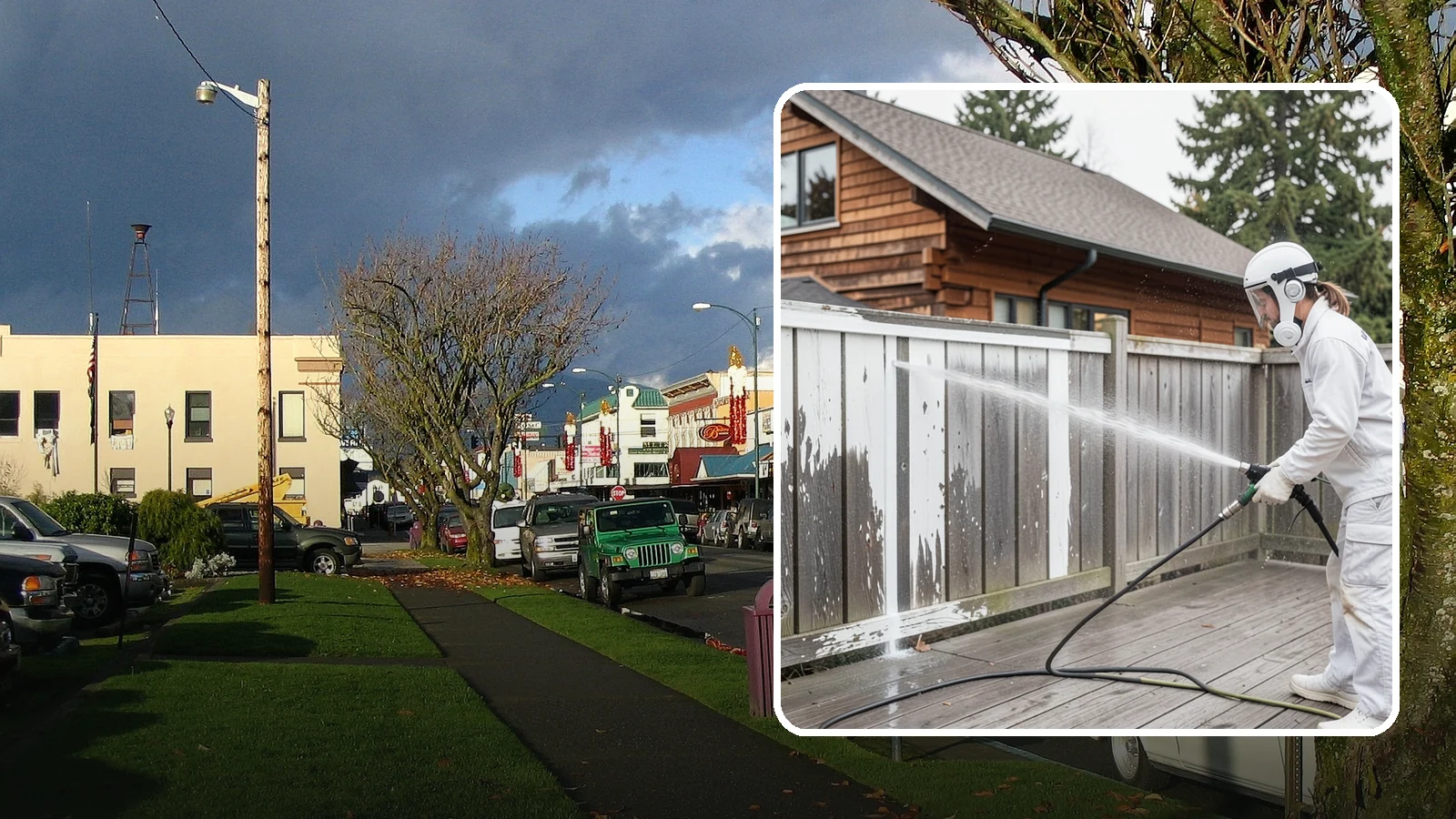 Fence Stain Stripping in Arlington, Snohomish County, WA - Stripping of failing, peeling fence stain so the wood is ready for a clean, even recoat.