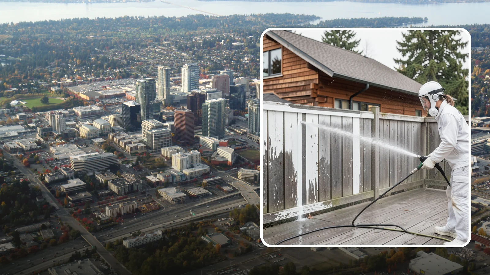 Fence Stain Stripping in Bellevue, King County, WA - Stripping of failing, peeling fence stain so the wood is ready for a clean, even recoat.