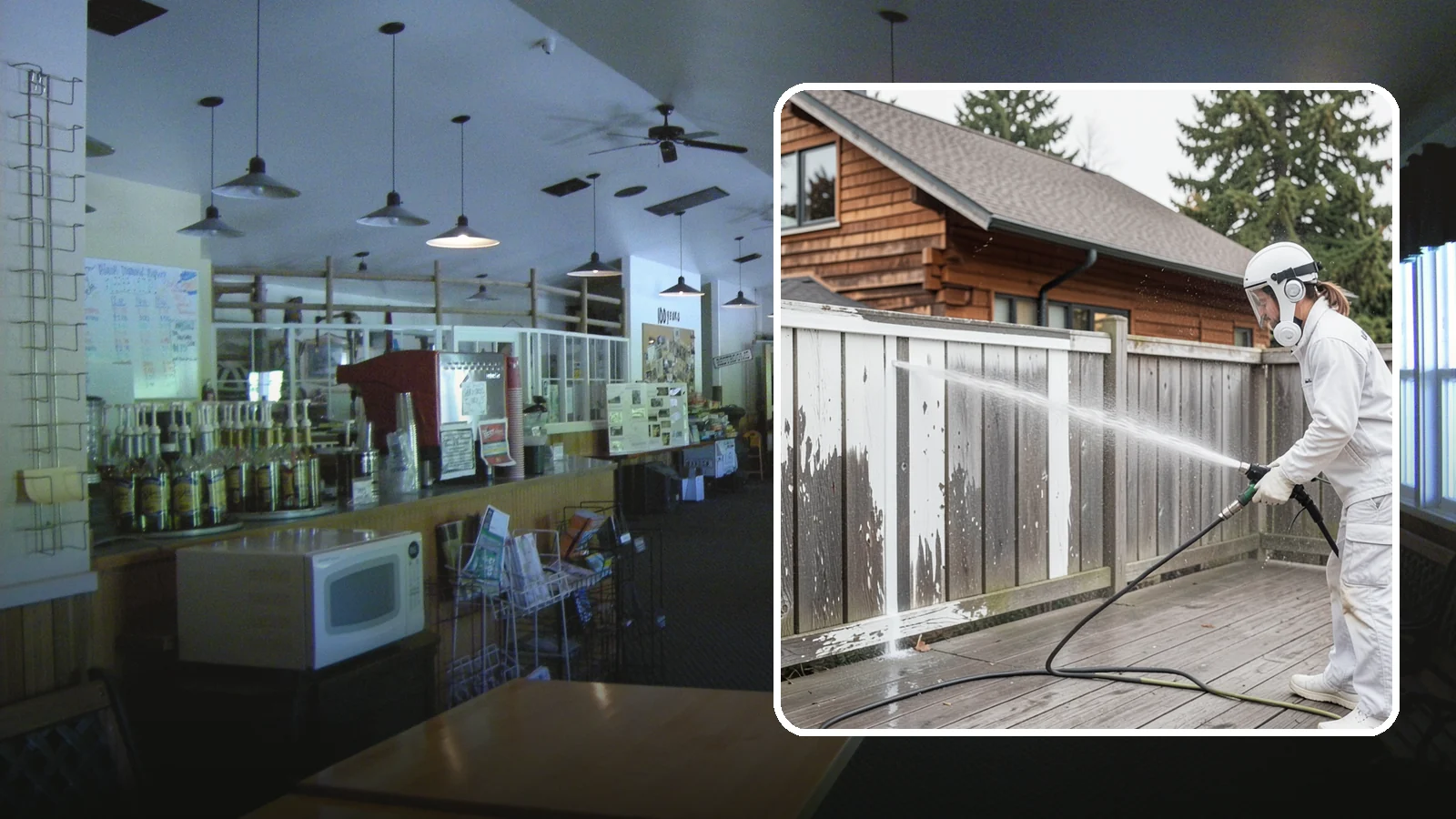 Fence Stain Stripping in Black Diamond, King County, WA - Stripping of failing, peeling fence stain so the wood is ready for a clean, even recoat.