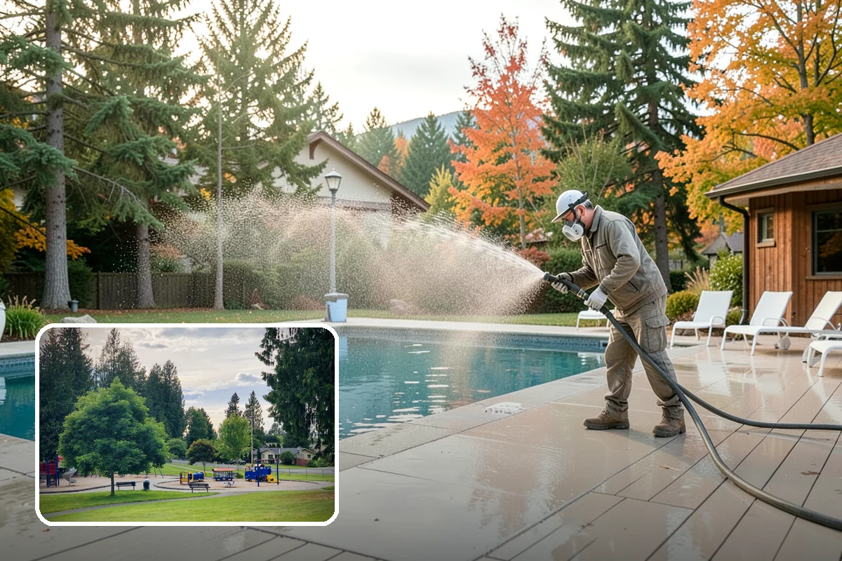 Fence Stain Stripping in Bonney Lake, Pierce County, WA - Removes peeling and blotchy old stain down to bare wood
