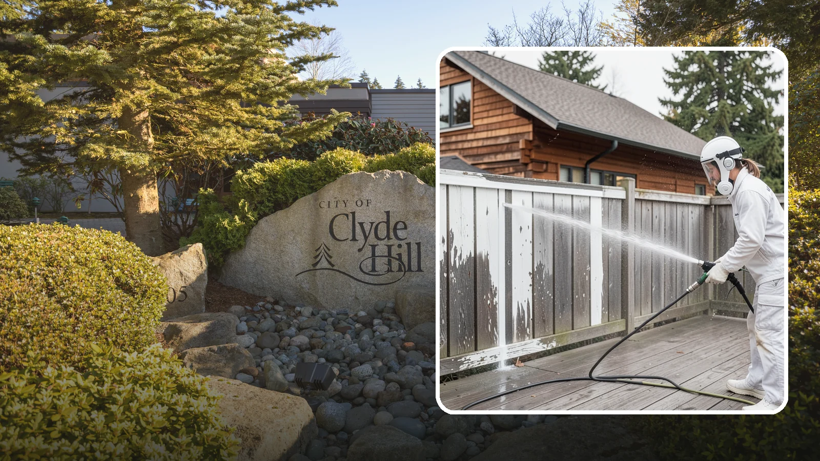 Fence Stain Stripping in Clyde Hill, King County, WA - Stripping of failing, peeling fence stain so the wood is ready for a clean, even recoat.