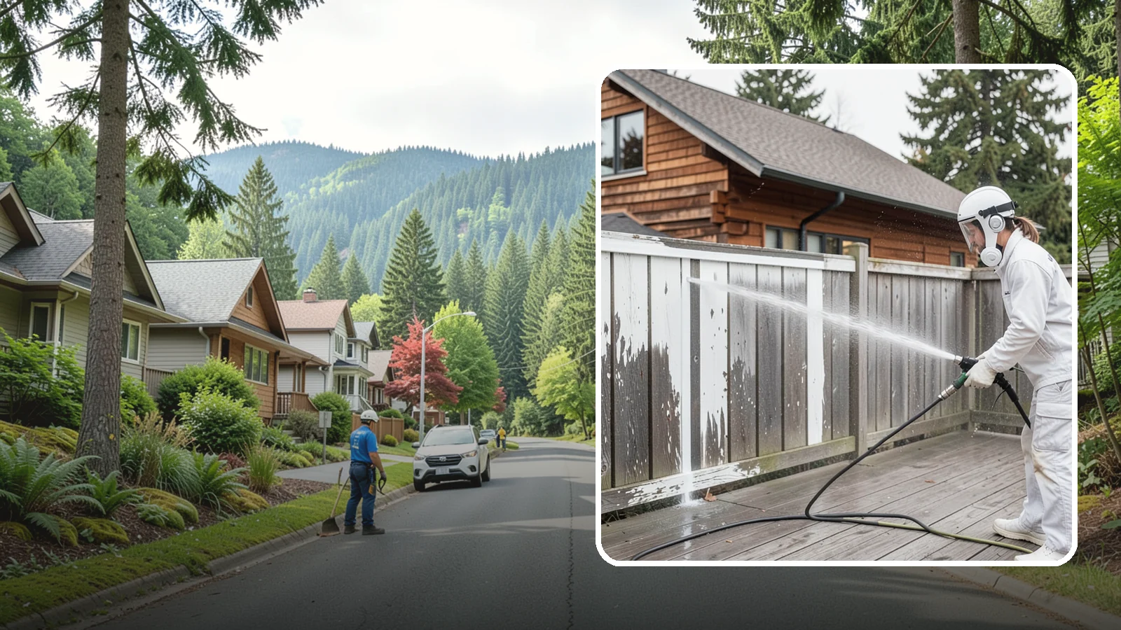 Fence Stain Stripping in Darrington, Snohomish County, WA - Stripping of failing, peeling fence stain so the wood is ready for a clean, even recoat.
