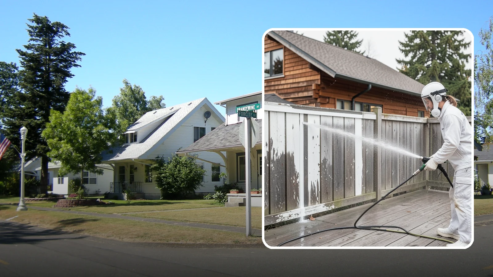 Fence Stain Stripping in DuPont, Pierce County, WA - Stripping of failing, peeling fence stain so the wood is ready for a clean, even recoat.