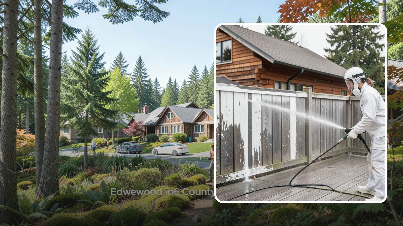 Fence Stain Stripping in Edgewood, Pierce County, WA - Stripping of failing, peeling fence stain so the wood is ready for a clean, even recoat.