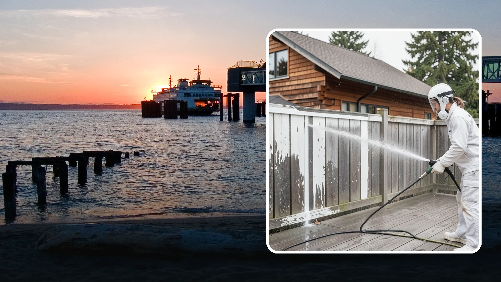 Fence Stain Stripping in Edmonds, Snohomish County, WA - Stripping of failing, peeling fence stain so the wood is ready for a clean, even recoat.