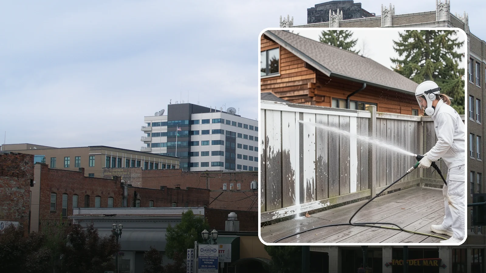 Fence Stain Stripping in Everett, Snohomish County, WA - Stripping of failing, peeling fence stain so the wood is ready for a clean, even recoat.