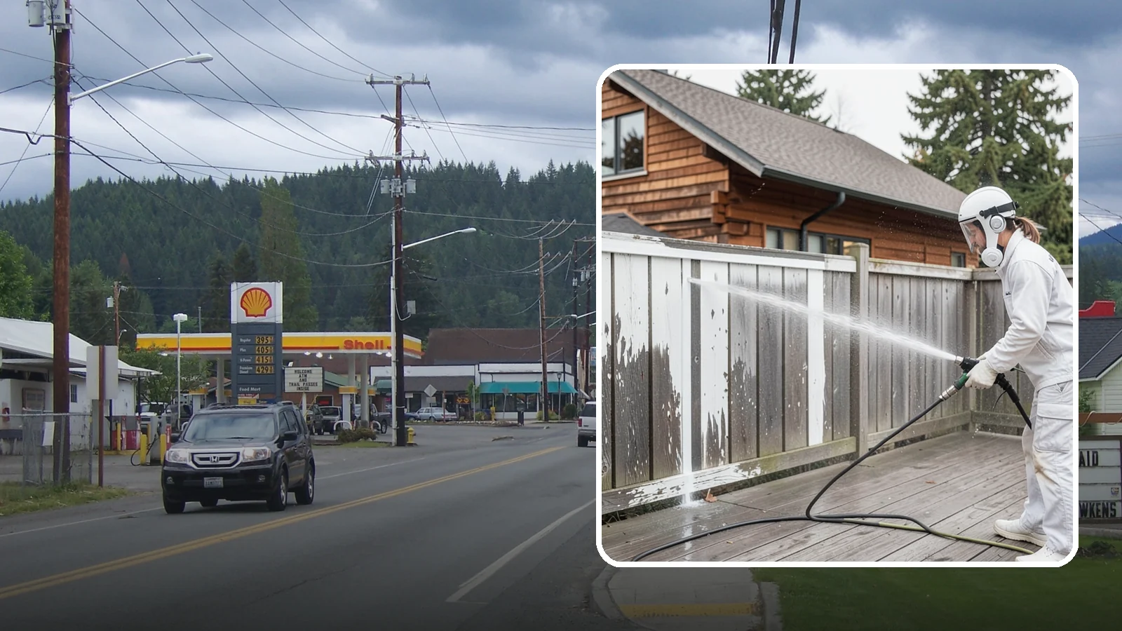 Fence Stain Stripping in Granite Falls, Snohomish County, WA - Stripping of failing, peeling fence stain so the wood is ready for a clean, even recoat.