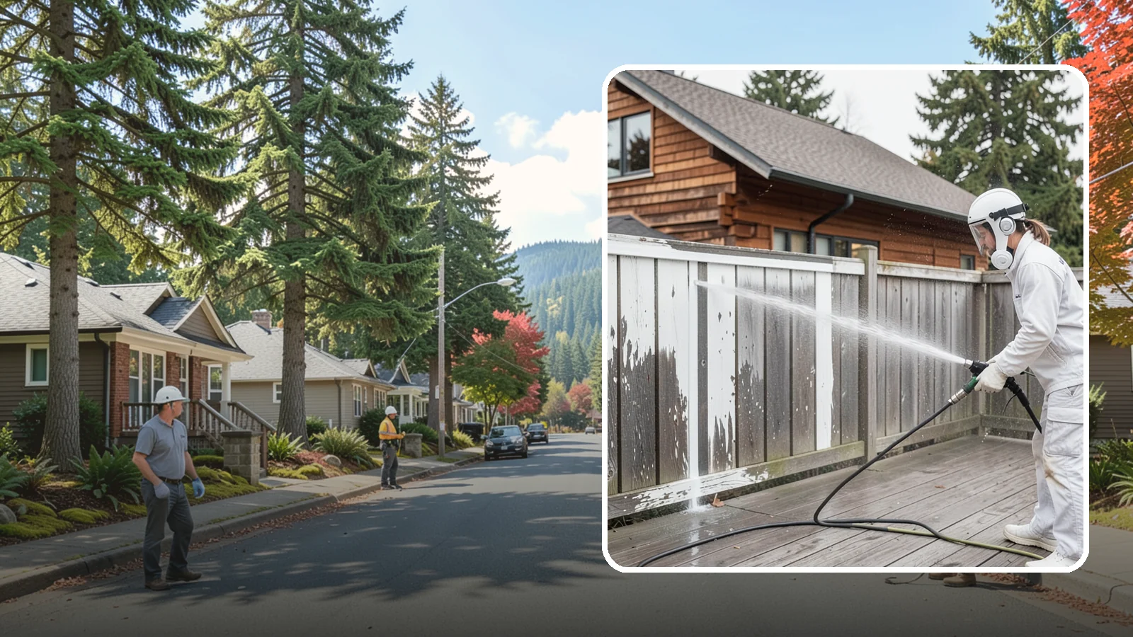 Fence Stain Stripping in Hunts Point, King County, WA - Stripping of failing, peeling fence stain so the wood is ready for a clean, even recoat.