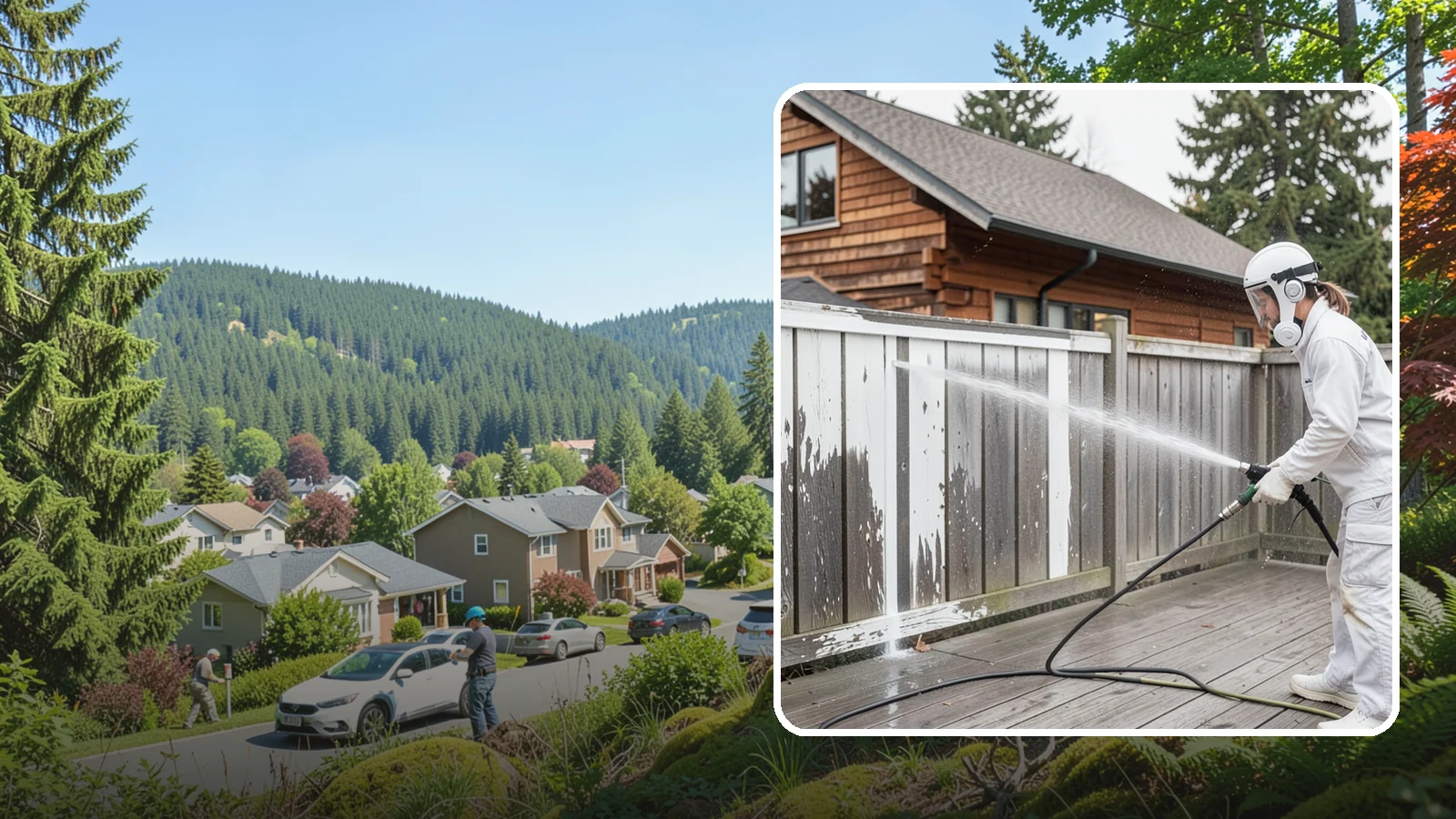 Fence Stain Stripping in Index, Snohomish County, WA - Stripping of failing, peeling fence stain so the wood is ready for a clean, even recoat.