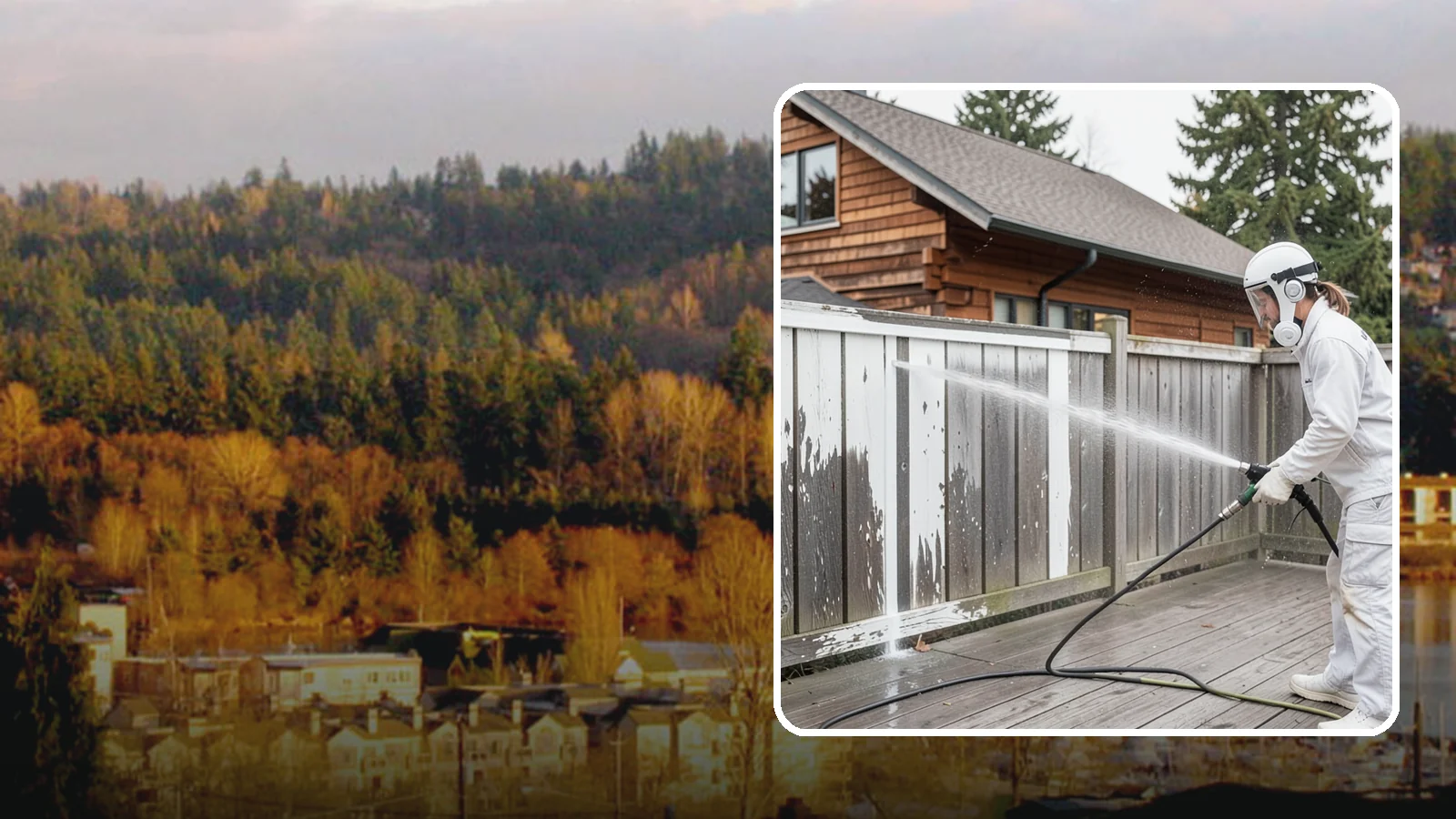 Fence Stain Stripping in Kenmore, King County, WA - Stripping of failing, peeling fence stain so the wood is ready for a clean, even recoat.