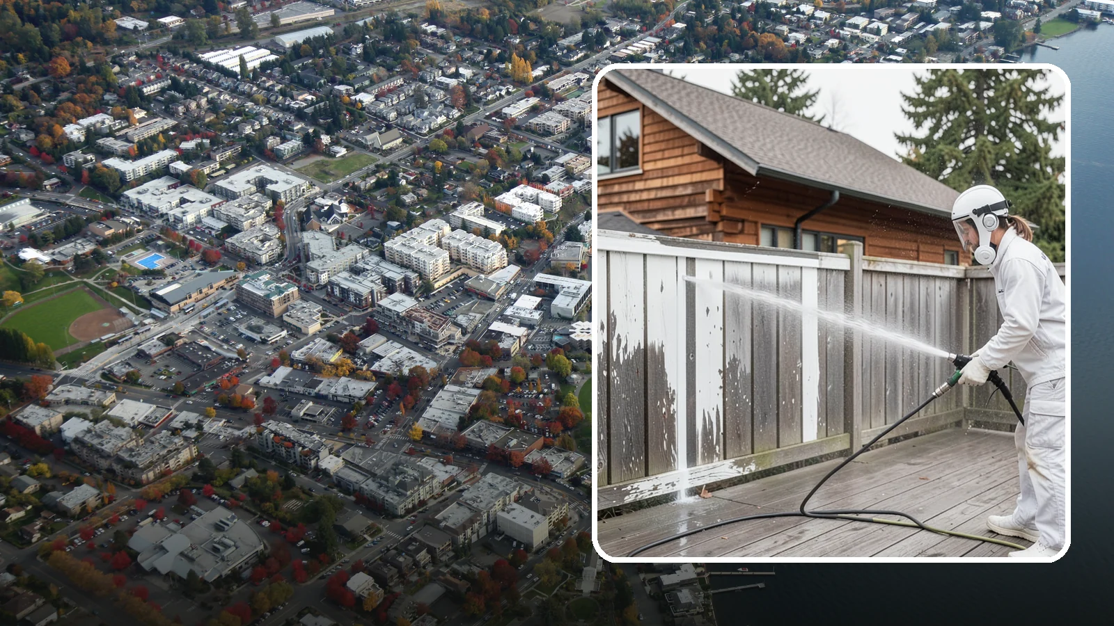 Fence Stain Stripping in Kirkland, King County, WA - Stripping of failing, peeling fence stain so the wood is ready for a clean, even recoat.