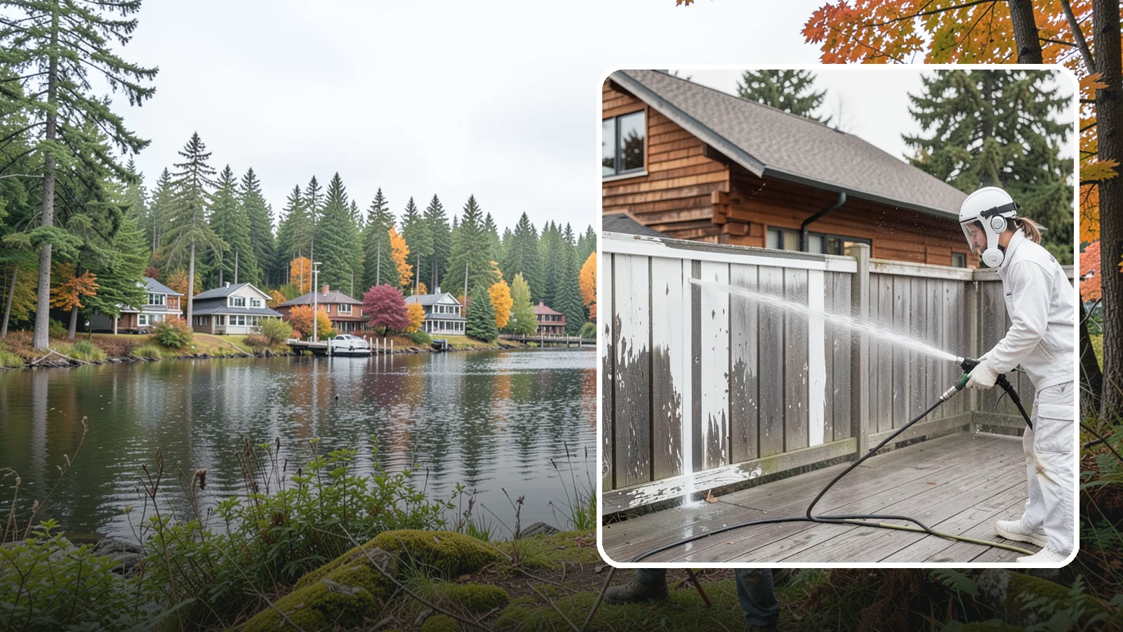 Fence Stain Stripping in La Conner, Skagit County, WA - Stripping of failing, peeling fence stain so the wood is ready for a clean, even recoat.