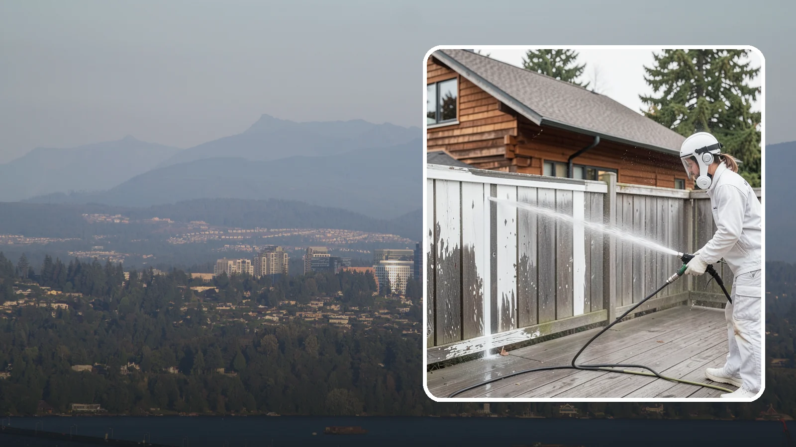Fence Stain Stripping in Medina, King County, WA - Stripping of failing, peeling fence stain so the wood is ready for a clean, even recoat.