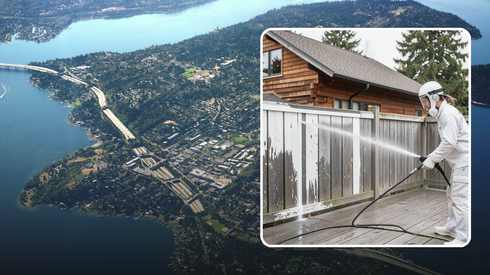 Fence Stain Stripping in Mercer Island, King County, WA - Stripping of failing, peeling fence stain so the wood is ready for a clean, even recoat.