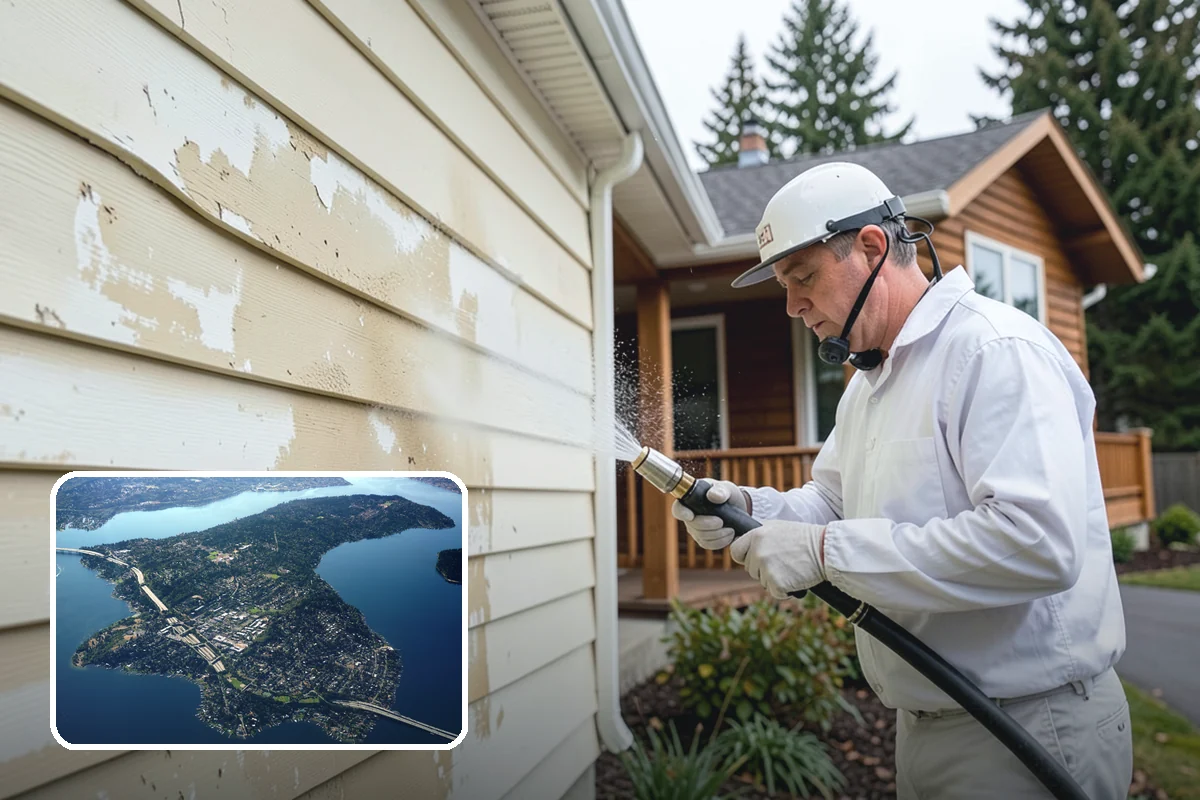 Fence Stain Stripping in Mercer Island, King County, WA - Removes peeling and blotchy old stain down to bare wood