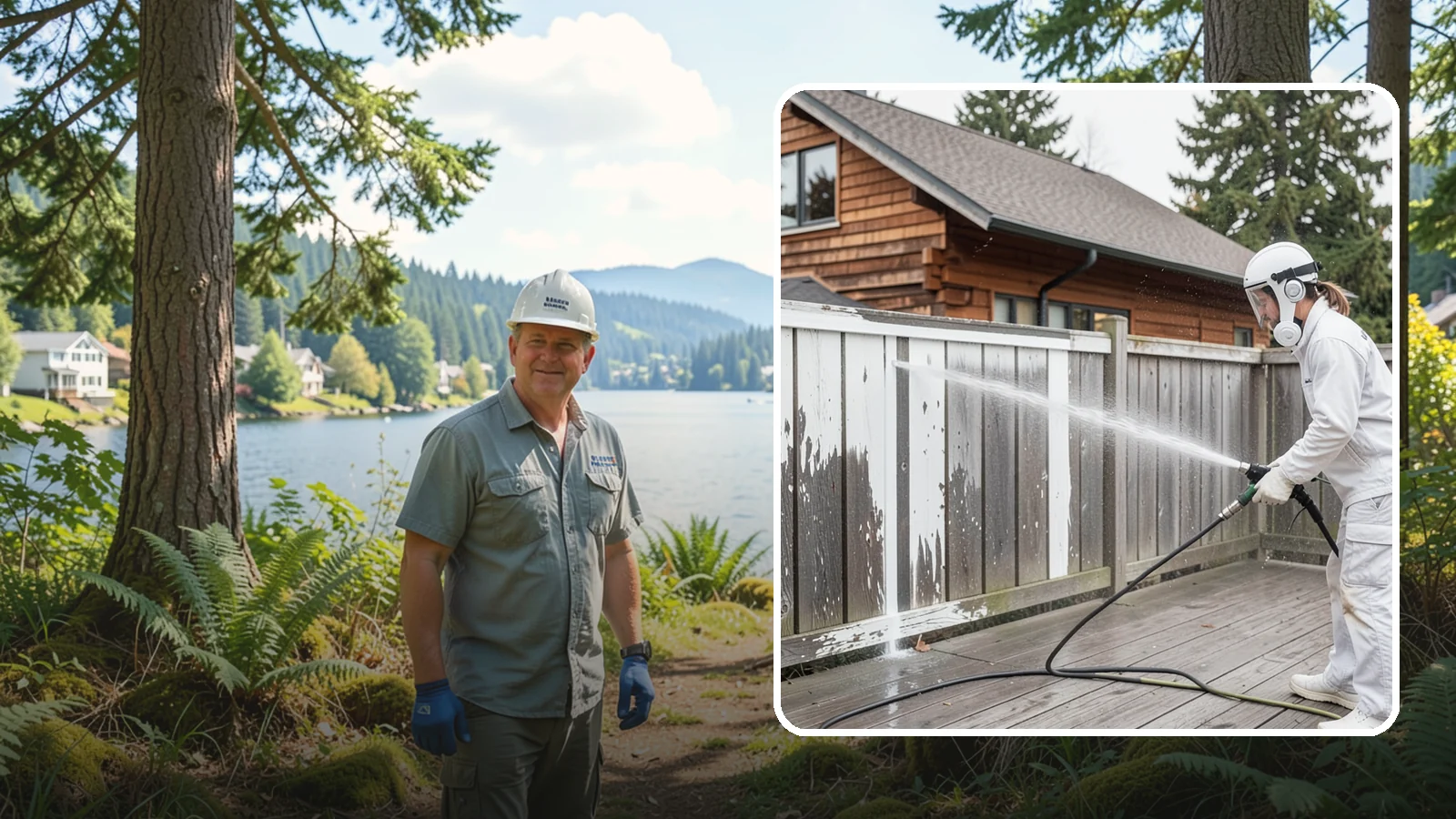Fence Stain Stripping in Milton, King County, WA - Stripping of failing, peeling fence stain so the wood is ready for a clean, even recoat.