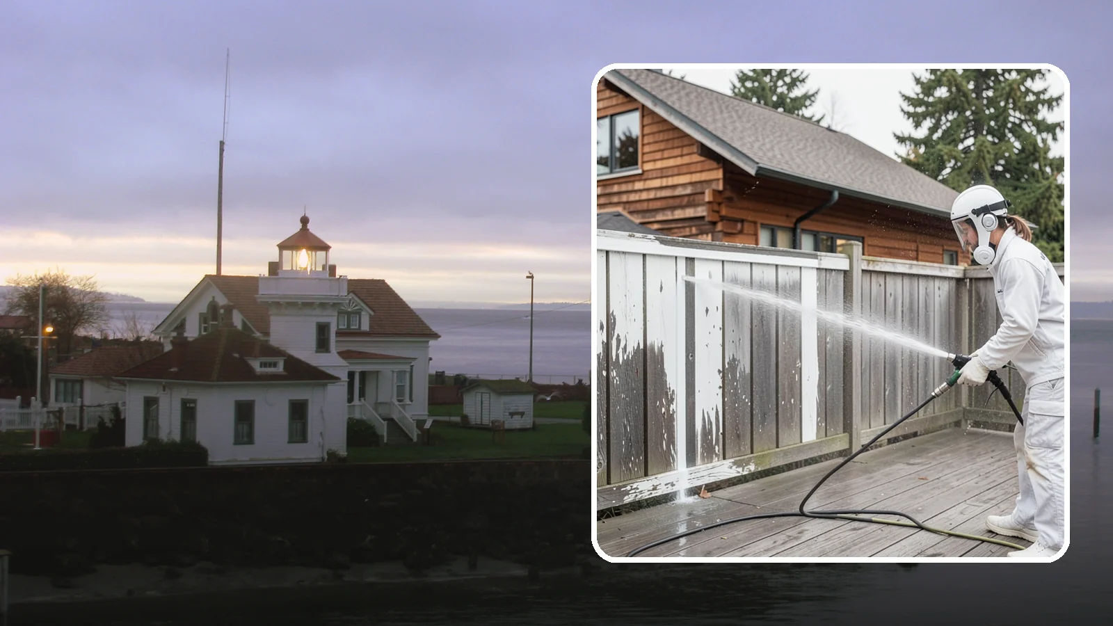 Fence Stain Stripping in Mukilteo, Snohomish County, WA - Stripping of failing, peeling fence stain so the wood is ready for a clean, even recoat.