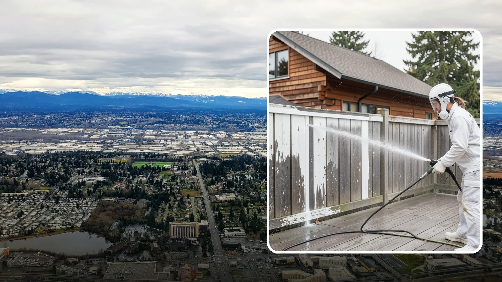 Fence Stain Stripping in SeaTac, King County, WA - Stripping of failing, peeling fence stain so the wood is ready for a clean, even recoat.