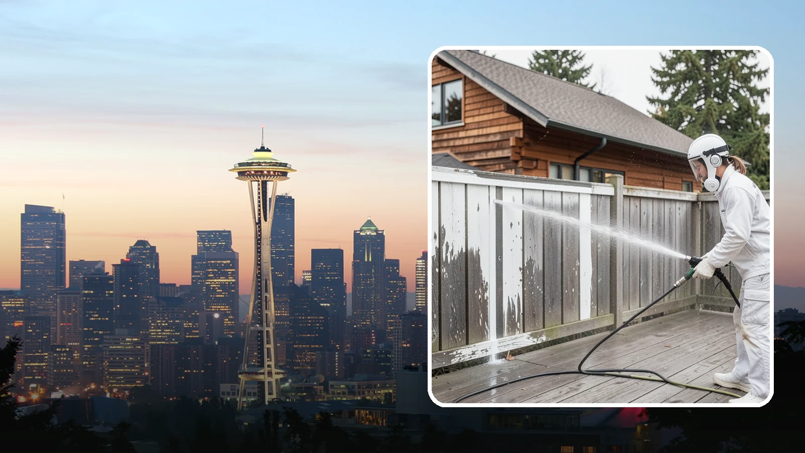 Fence Stain Stripping in Seattle, King County, WA - Stripping of failing, peeling fence stain so the wood is ready for a clean, even recoat.