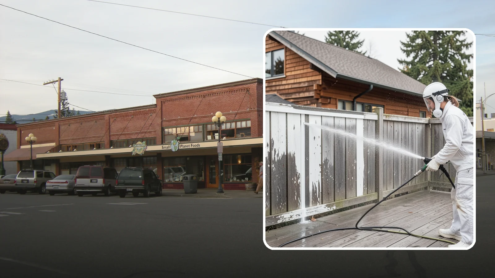 Fence Stain Stripping in Sedro-Woolley, Skagit County, WA - Stripping of failing, peeling fence stain so the wood is ready for a clean, even recoat.