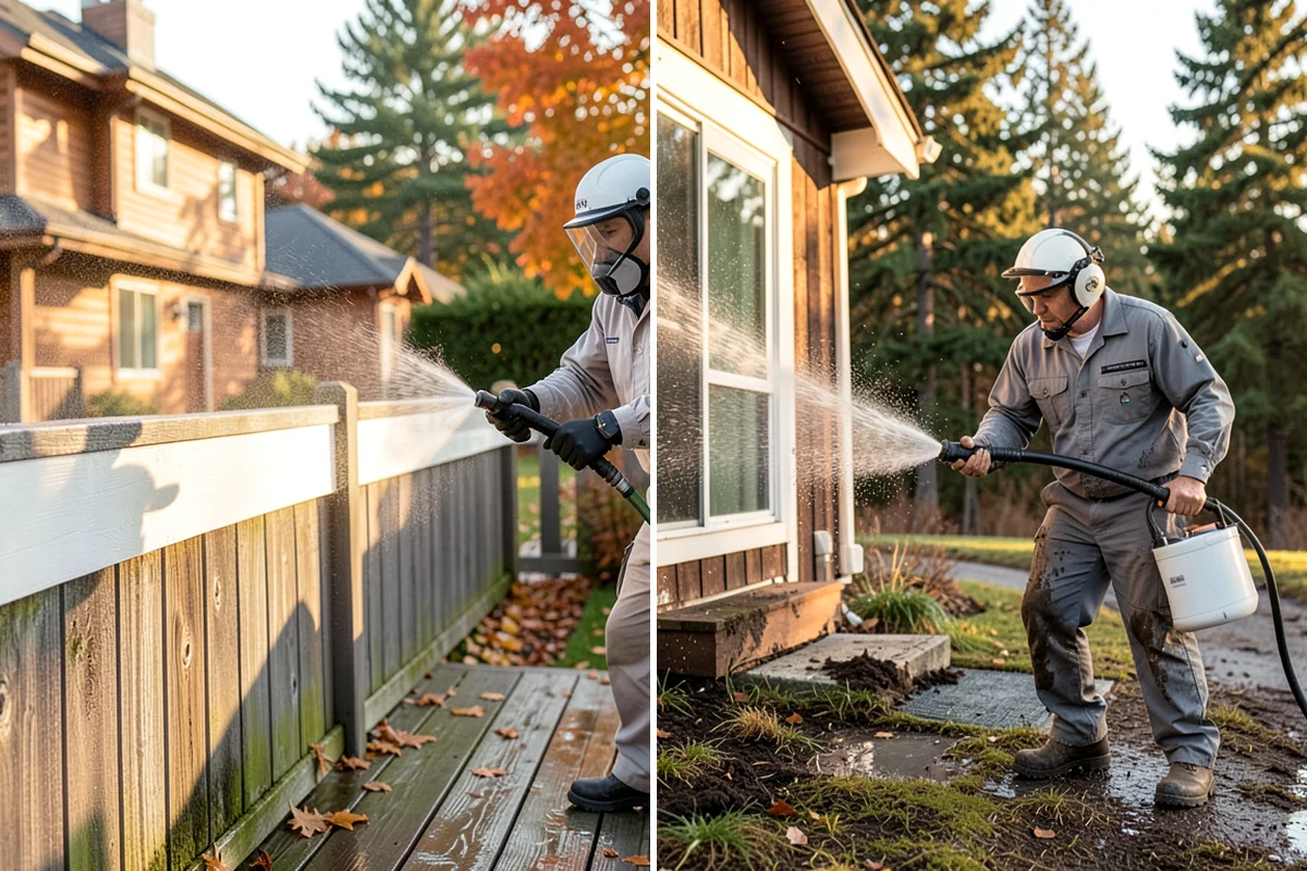 Fence Stain Stripping in Sedro-Woolley, Skagit County, WA - Test the existing stain to choose the right stripper