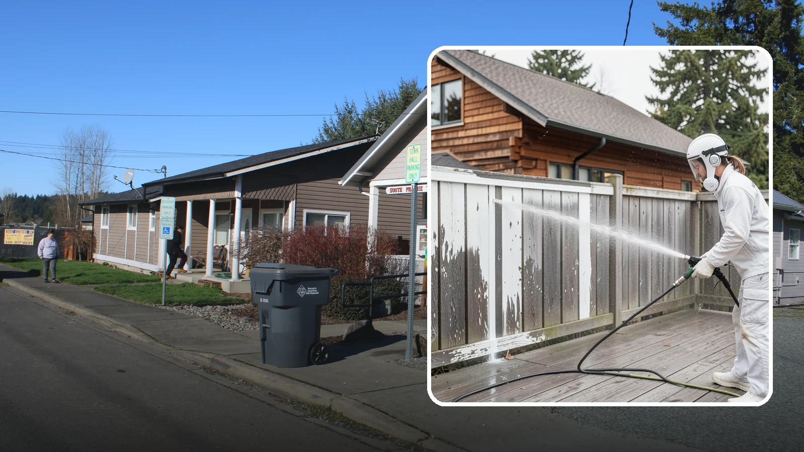 Fence Stain Stripping in South Prairie, Pierce County, WA - Stripping of failing, peeling fence stain so the wood is ready for a clean, even recoat.